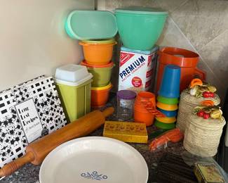 Retro Tupperware and check out the canisters!