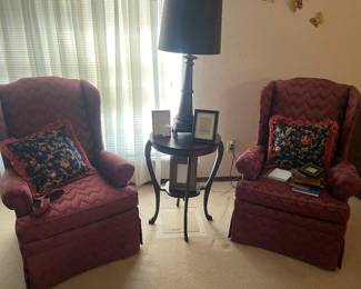 Pair, wingback chairs