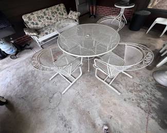 Vtg MCM wrought iron set