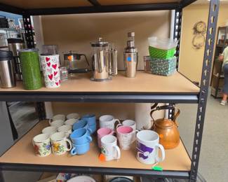 Coffee Mugs, Coffee Percolators, Coffee Grinder, Tea Pot