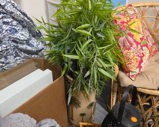 Faux Plant in Palm Tree Vase