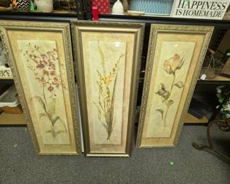 Floral wall art with really nice frames!