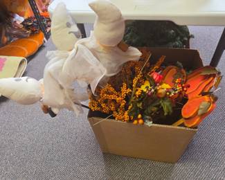 Stick Ghosts, Wood Stick Pumpkins, Fall Faux Foliage