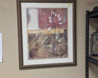 Floral themed framed wall art