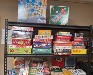 Board and Card Games - including Shot Glass Checkers, lots of small logic games, lots of card games