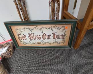 God Bless Our Home Framed Wood Wall Art