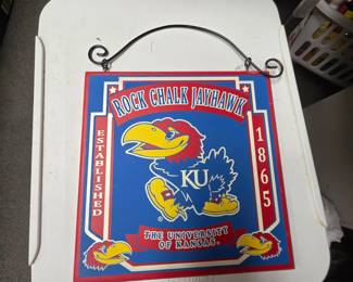 KU Wood Wall Art with Metal Hangar