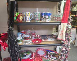 Christmas Drinkware, Plates, and Serving Trays