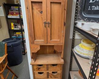 Vintage Wood Hutch - needs some hardware maintenance and clean up