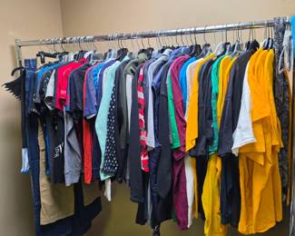boys Size 14-20, Men's tops mostly size 3x, some men's L - XL