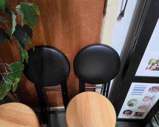 Folding Black Bar Stools