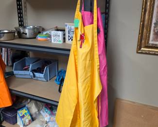 Colorful Aprons with embroidered accents