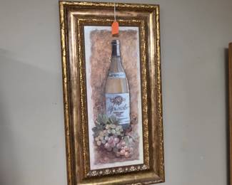 Wine themed framed wall art