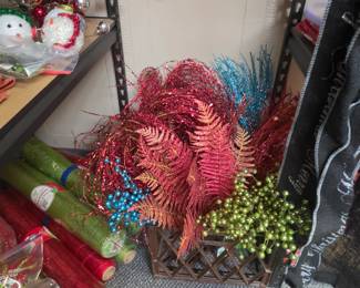 Glittery Christmas Faux Foliage and Wreath Pics