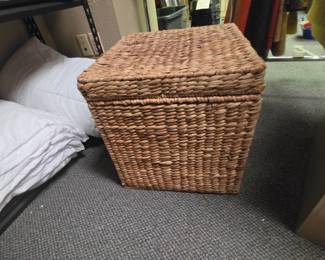 Woven Foot Stool with attached lid