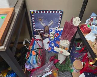 Wood Santa, Gift Bags and Boxes