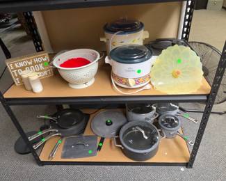 Crock Pots, Colanders, Celphalon Pots and Pans