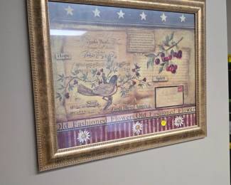 Framed Wall Art with Bird and Nature Theme