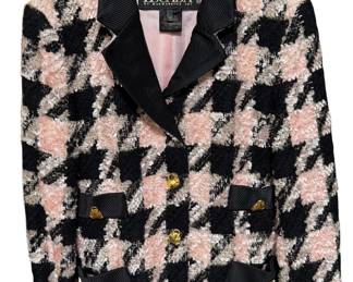 Escada hounds tooth pink coat