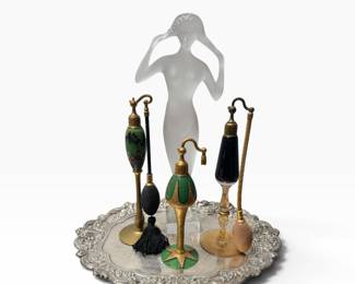 Lalique crystal nude & art deco perfume bottles