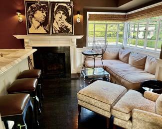 Neoclassical paintings, L shaped Sofa