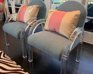 Charles Hollis Jones Lucite armchairs