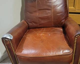 PRESALE - $25 LEATHER RECLINER WITH NAI HEAD TRIM AND SOME WEAR