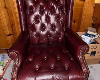 Leather wingback chair