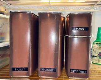 Vtg Lincoln metal canister set