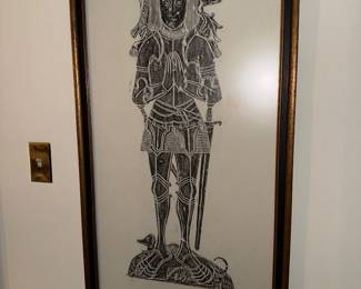 Brass rubbing print