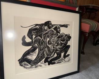 Charles Surendorf linocut print