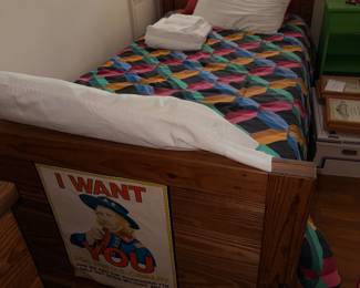 Pair of pine twin beds (bunk beds)