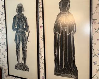 Brass rubbing prints