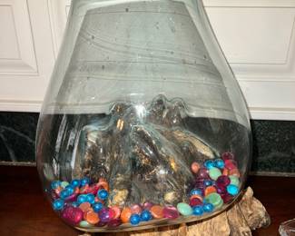 Vintage Molten glass over driftwood 