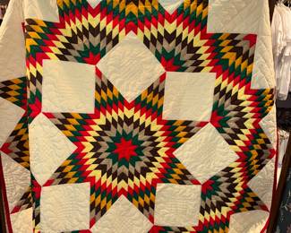 Hand stitched Broken Star quilt