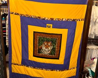 Hand made LSU lap quilt