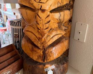 Carved wood Tiki $80