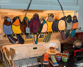 Stain glass birds $40