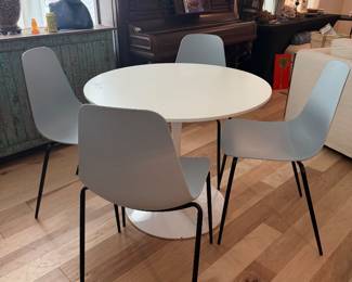 Dining table 4 chairs mid century style $160