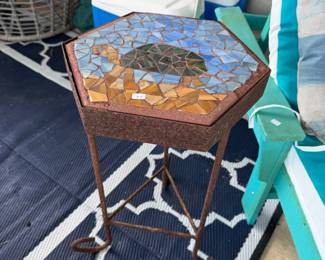Mosaic turtle table $40