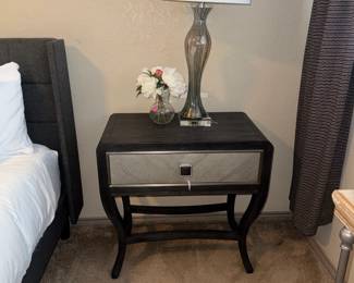 bed side table and lamp