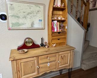 Vintage Boat Shelf, Clock, Furniture