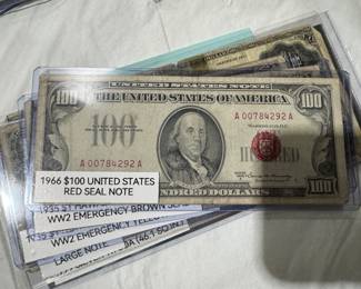 gold coins, silver coins, assorted currency