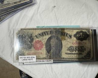 gold coins, silver coins, assorted currency