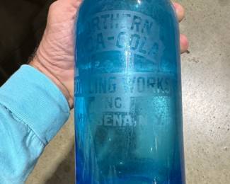 Coca Cola blue seltzer bottle