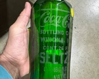 Coca Cola green seltzer bottle