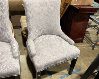 nice silver fabric side chairs