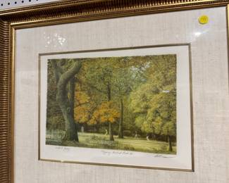 artist signed, framed, matted litho's