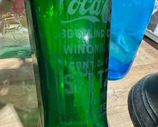 Coca Cola green seltzer bottle