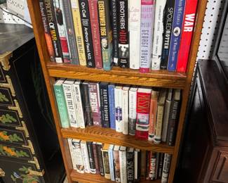 arts and crafts style bookcase, we have a few books as well